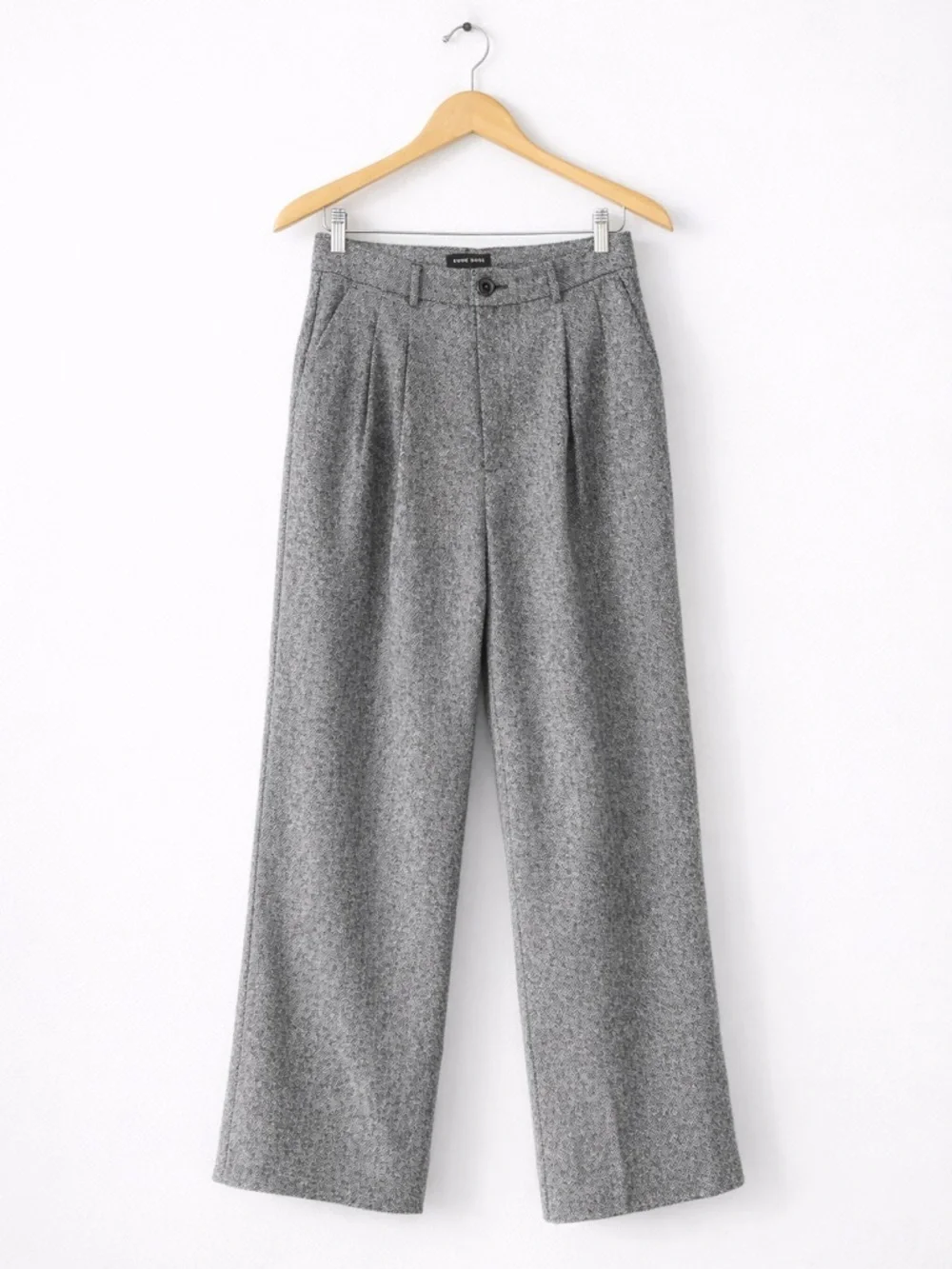 ANINE BING Carrie Wool Trousers Size 6 High Rise Wide Leg Lined